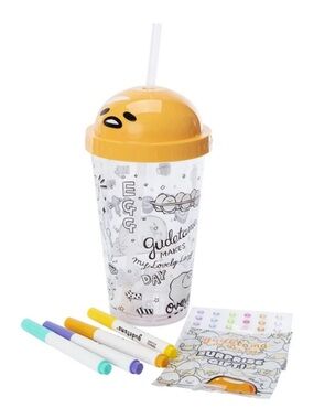 New Sanrio Gudetama the Lazy Egg Doodle Tumbler Cup Set
